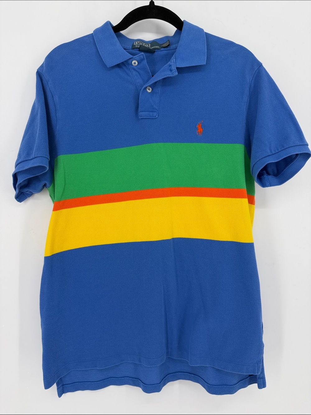 Polo Ralph Lauren Men’s Large Custom Fit Colorblock Stripe Polo Shirt Y2K